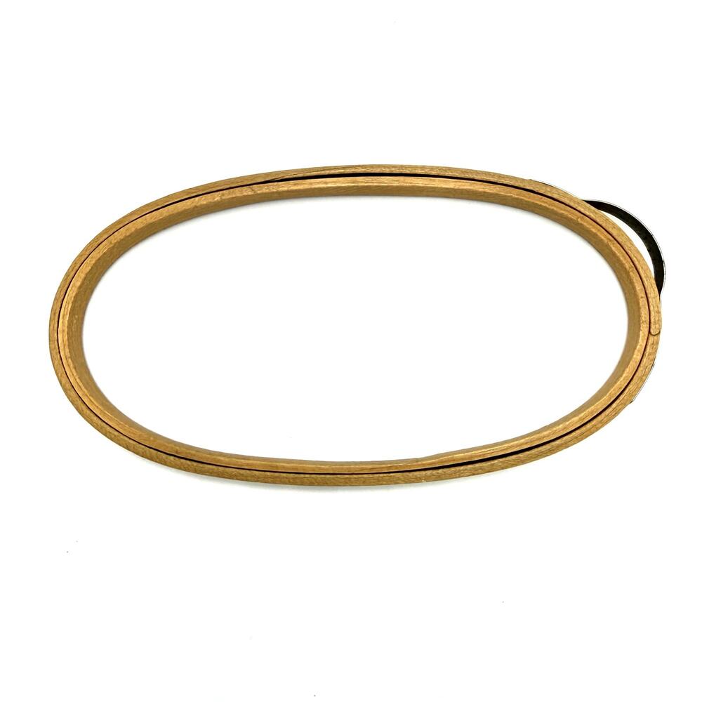 Vintage Princess Oval Embroidery Hoop 6x3 Inch Wooden Bow Spring Tension Unlined
